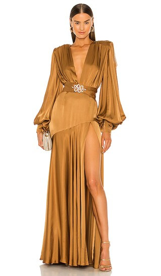 Carmen Gown in Gold | Revolve Clothing (Global)