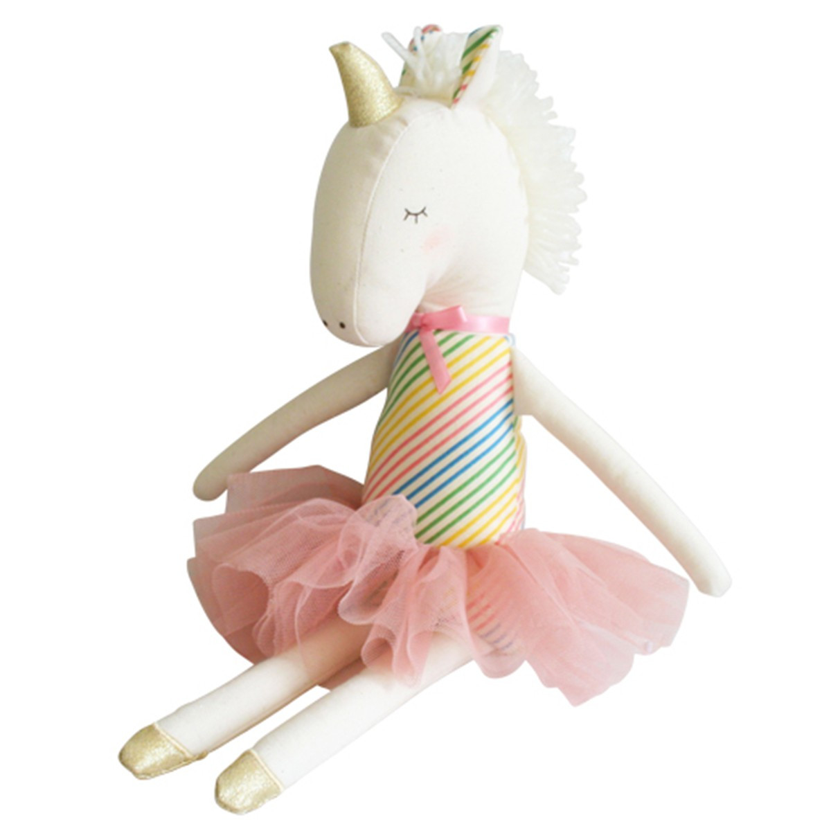 Alimrose Yvette Unicorn Doll - Rainbow Stripes | The Tot