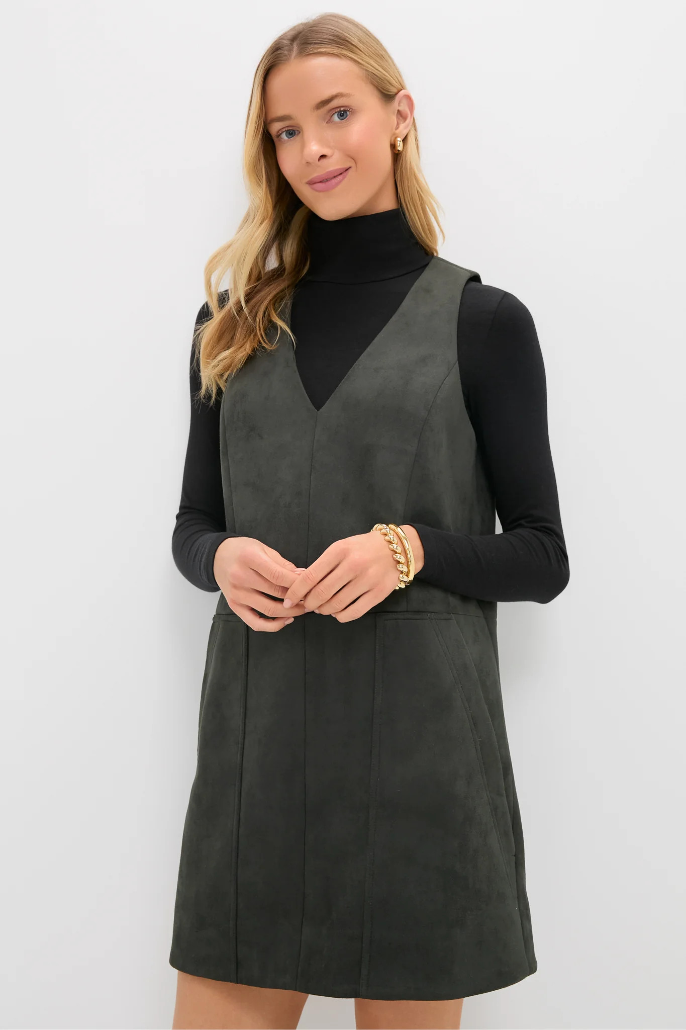 Deep Olive  Suede Bailey Dress | Tuckernuck (US)