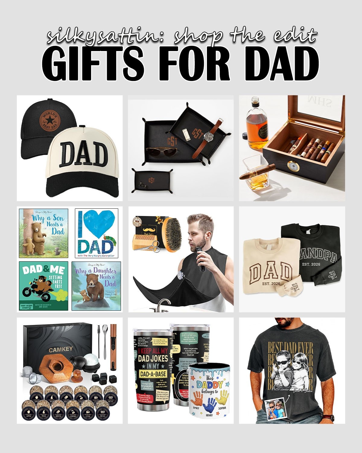 Shop the Edit: Gifts for Dad

Looking for the perfect gift for dad? Check out these options for any occasion: Father’s Day, birthdays and just because presents. 

happy father’s day, gifts for dad, dad of the year, cigar gift, grooming kits, gift ideas #happyfathersday #giftsfordad, #dadoftheyear #cigargift #groomingkits #giftideas

#LTKselfcare #LTKSaleAlert #LTKMens