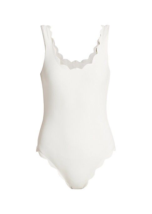 Marysia Women's Palm Springs One-Piece Scalloped Maillot - Coconut - Size XS | Saks Fifth Avenue
