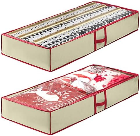 ZOBER Non Woven Under-Bed wrap Storage & Decoration Bag PVC Cover, Slim Compact Wrapping Paper Holid | Amazon (US)