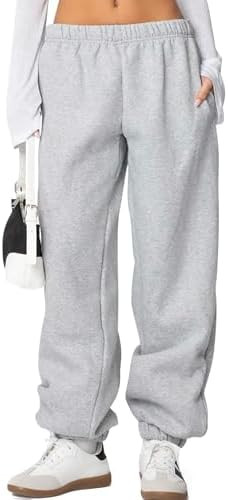 Women's Fleece Lined Sweatpants High Waist Drawstring Sweat Pants Baggy Athletic Pants with Pocke... | Amazon (US)