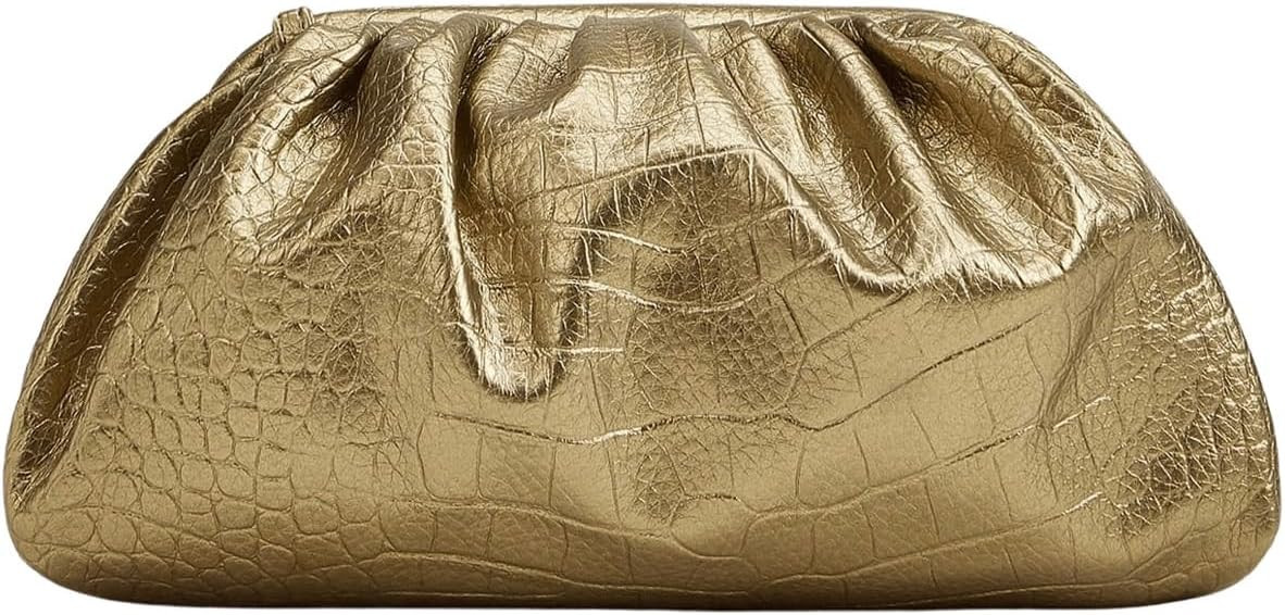GORGLITTER Women's Dumpling Bag Metallic Cloud Bag Ruched Evening Bags | Amazon (US)