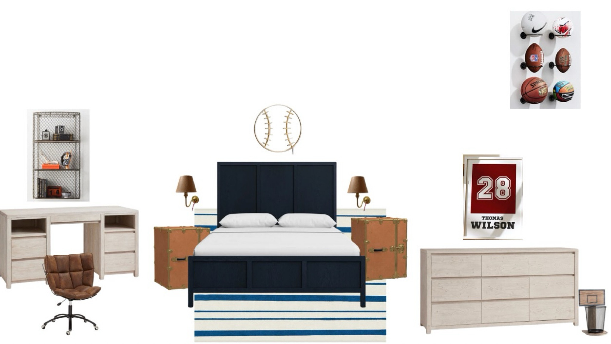 Boys sports room inspo