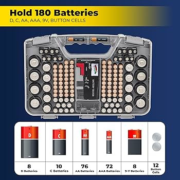 Ontel Battery Daddy Storage & Organizer Case with Tester, Stores & Protects Up to 180 Batteries, ... | Amazon (US)