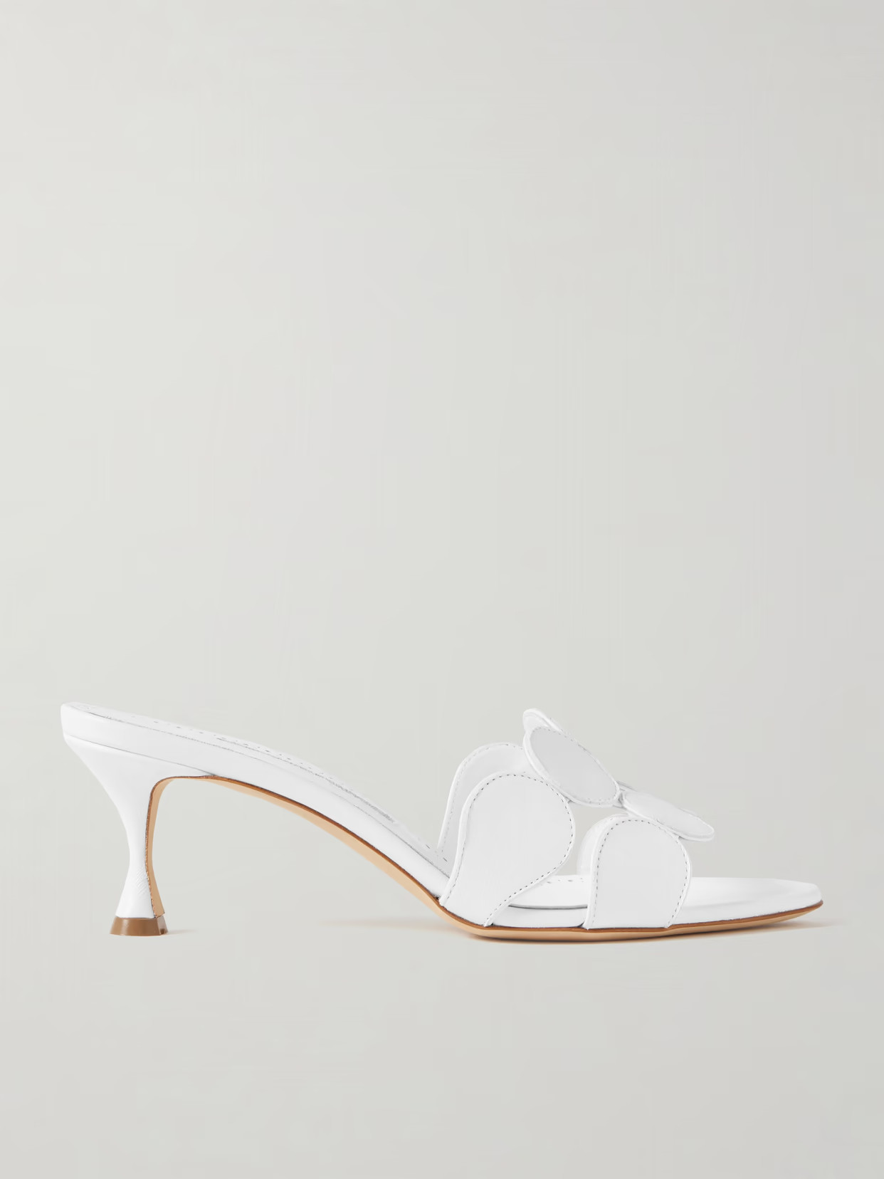 Manolo Blahnik - Haribalmu 50 Leather Mules - White | NET-A-PORTER (US)