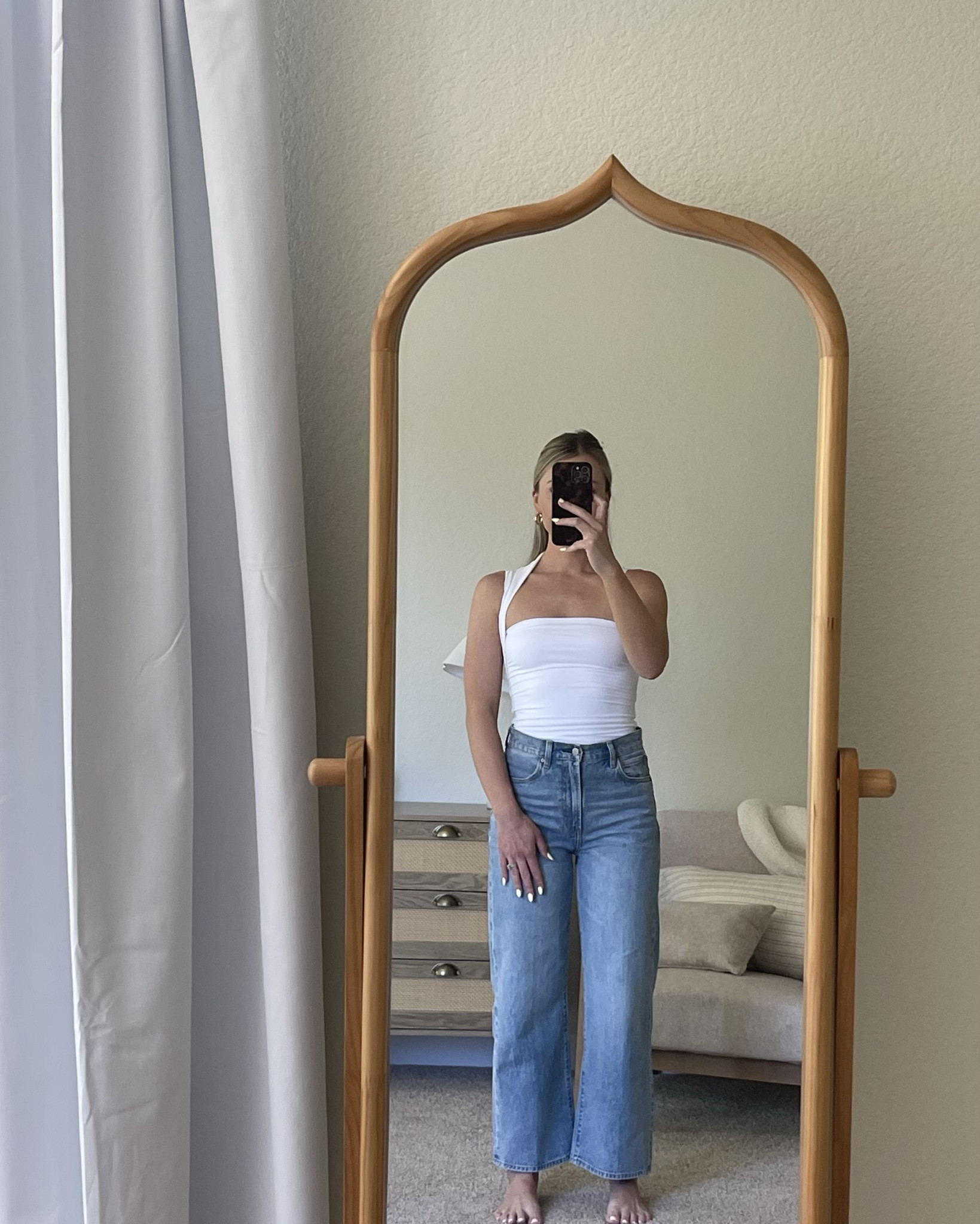 This white tank is so adorable and fits like a glove! Size small in the tank and 26 in the jeans. Jeans are exact size and fit perfectly 🤍🩵

#LTKStyleTip