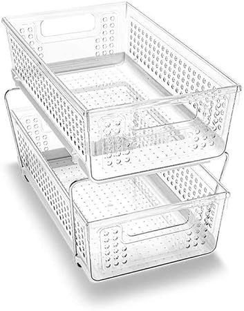 madesmart 2-Tier Organizer without Dividers - BATH COLLECTION Slide-out Baskets with Handles, Spa... | Amazon (US)