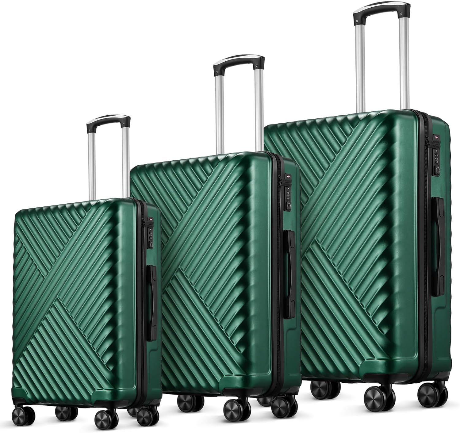 SunnyTour 3 Piece Luggage Sets PC Durable Suitcase with Wheels TSA Lock, 20"/24"/28" Lightweight ... | Amazon (US)