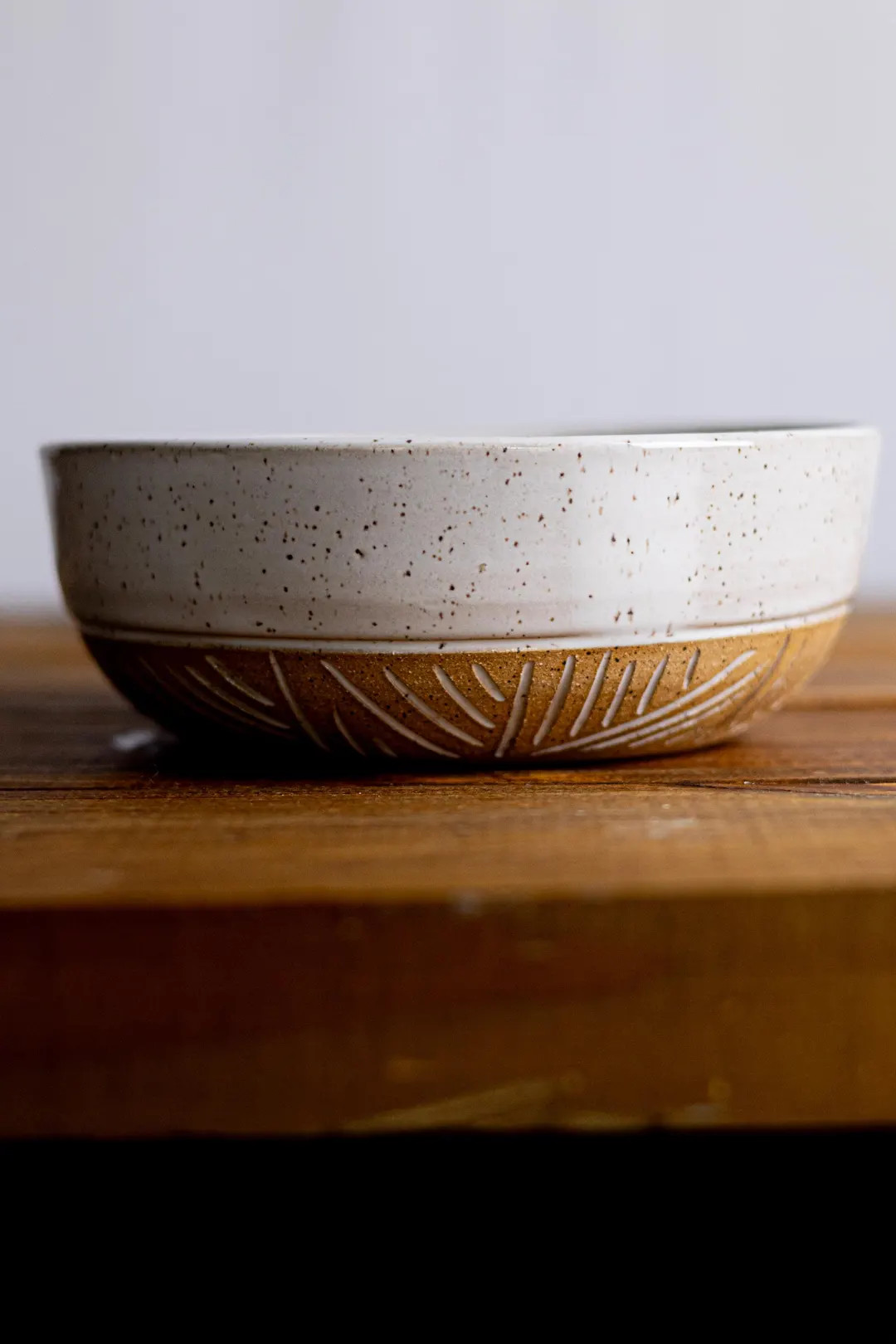 Hand-carved Wide Stoneware Bowl: Modern Ceramic Kitchenware - Etsy | Etsy (US)