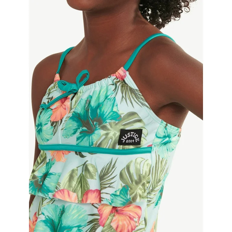 Justice Girls Floral Tankini Swimsuit, Sizes XS-XL | Walmart (US)