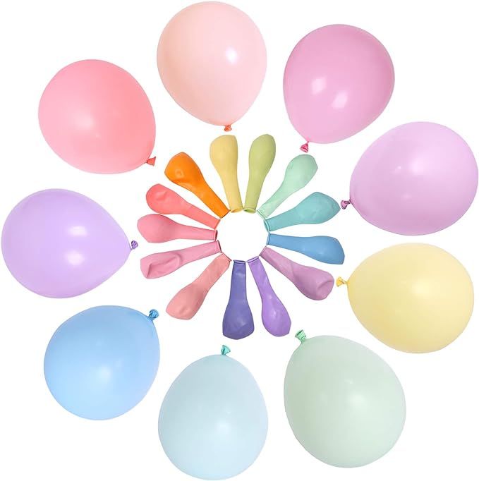 BEISHIDA 100 Pack 10 Inch Pastel Balloons Thick Mixed Color Balloon, MultiColored Macaron Mixed C... | Amazon (US)