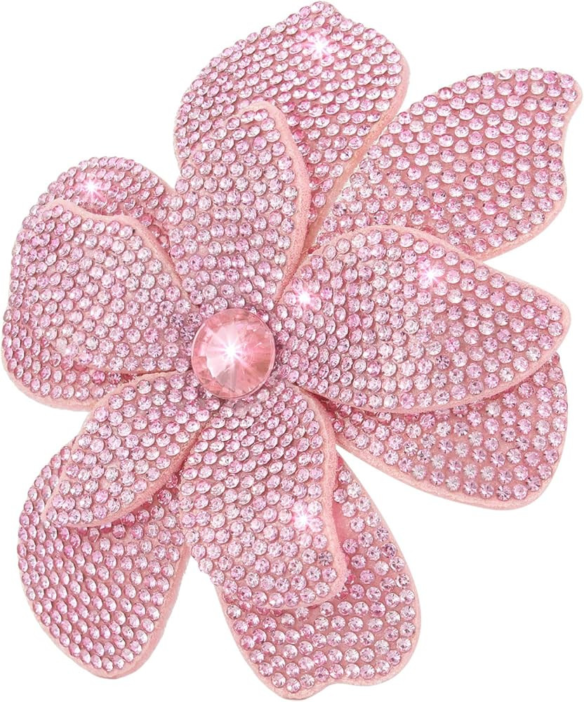 3.74 Inches Rhinestone Camellia Flower Brooch Pins & Hair Clips for Women Elegant Created Crystal... | Amazon (US)