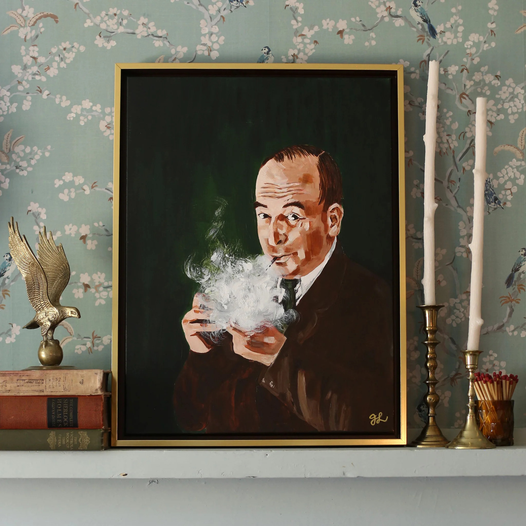 Lewis and His Pipe | Canvas | Lindsay Letters, LLC