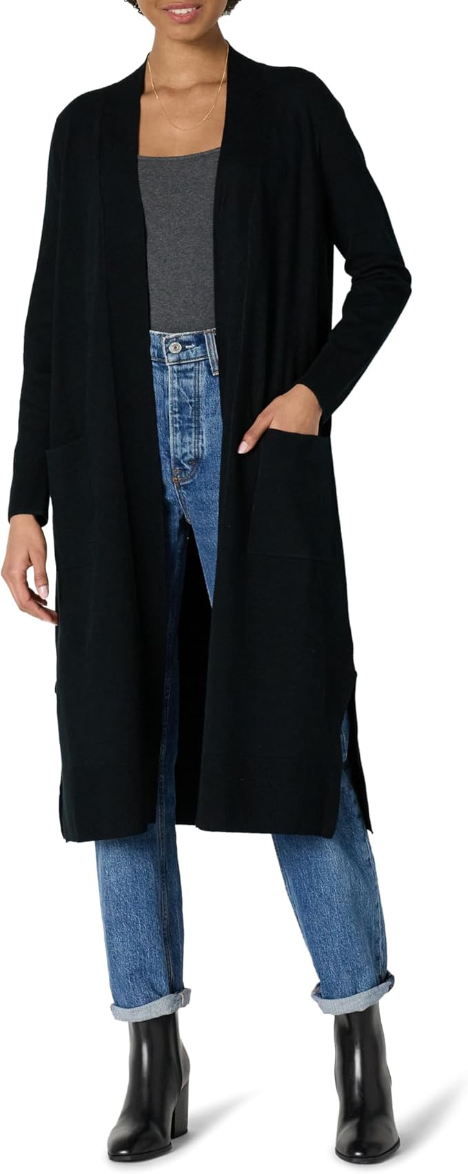 Amazon Essentials Womens Regular Fit Lightweight Duster Length Cardigan Sweater | Amazon (US)