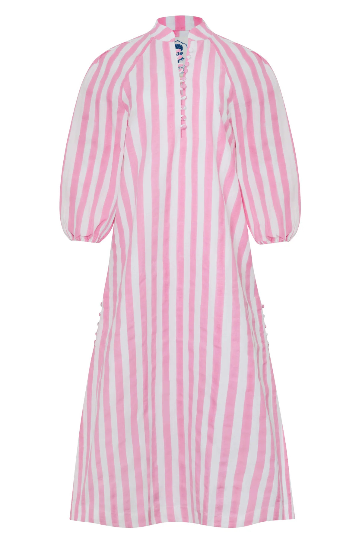 Positano Striped Caftan in Pink Stripes | Over The Moon
