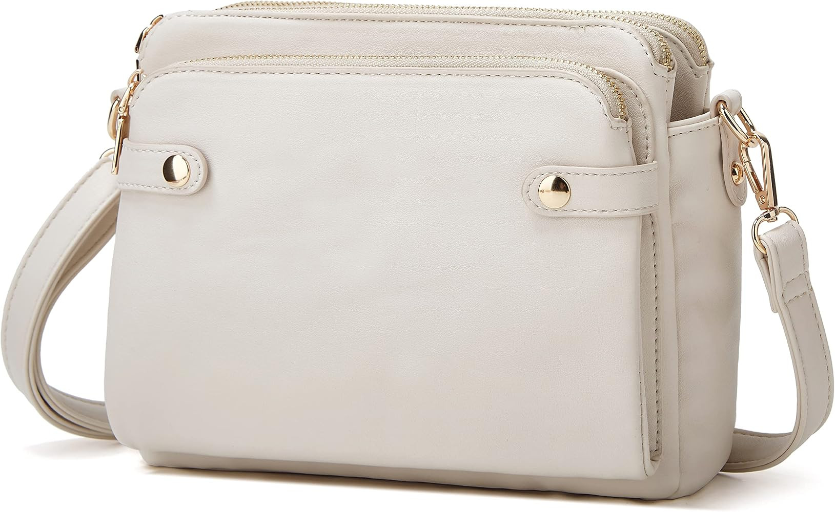 Crossbody Bags for Women Three-Layer Shoulder Bag Vegan Leather Multiple Compartments Handbag Pur... | Amazon (US)