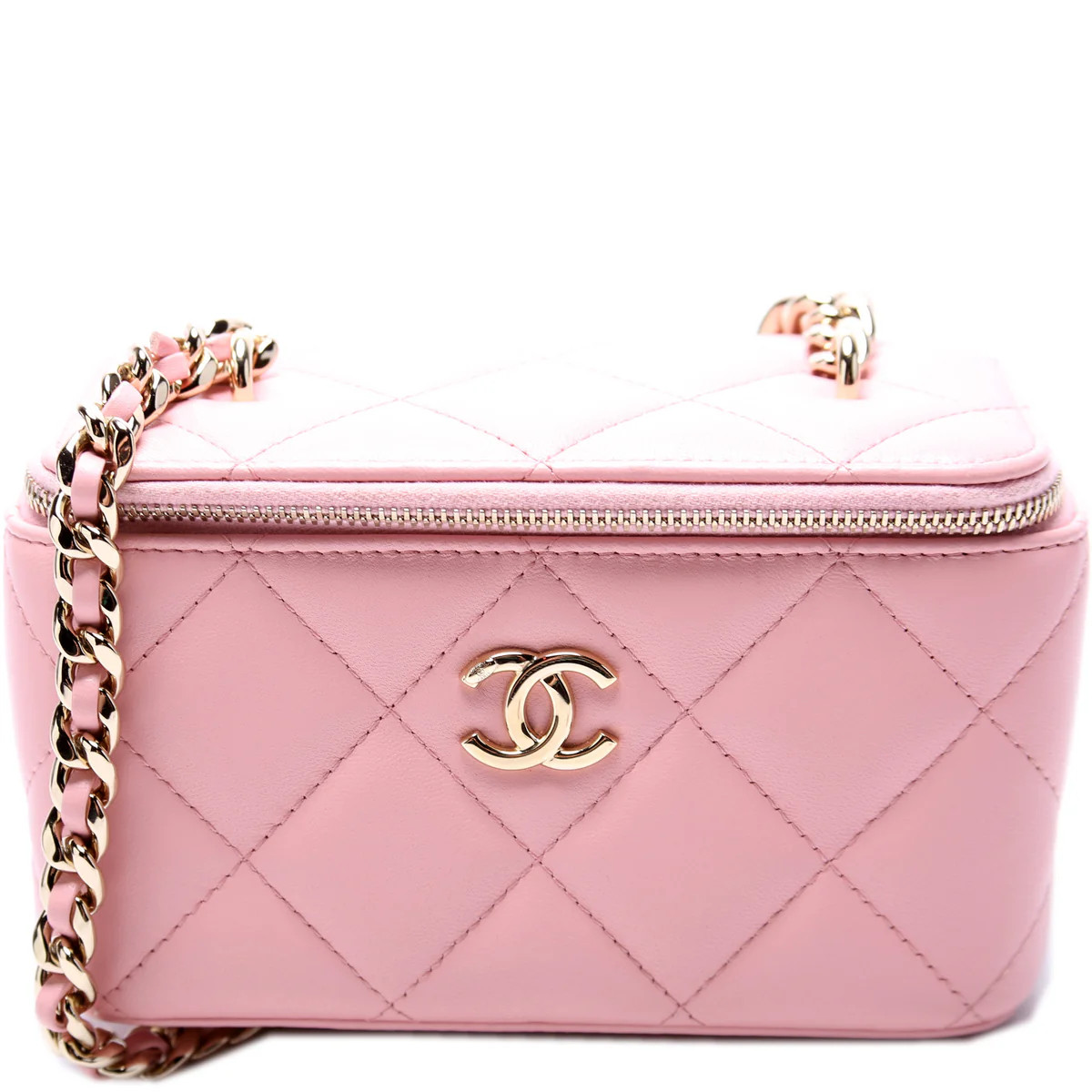 CC Vanity W/ Chain Quilted Lambskin | Keeks Designer Handbags