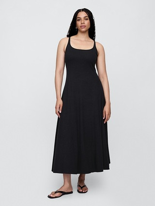 Ribbed Squareneck Midi Dress | Gap Factory