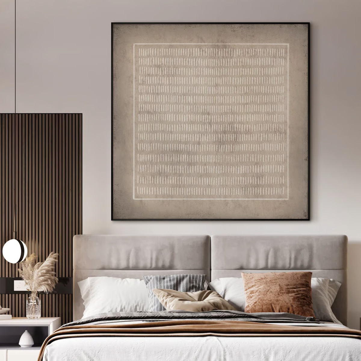 Abstract Rustic Geometric Line Patter Illustrations Extra Large Framed Wall Art Print Decor (Fram... | Wayfair North America