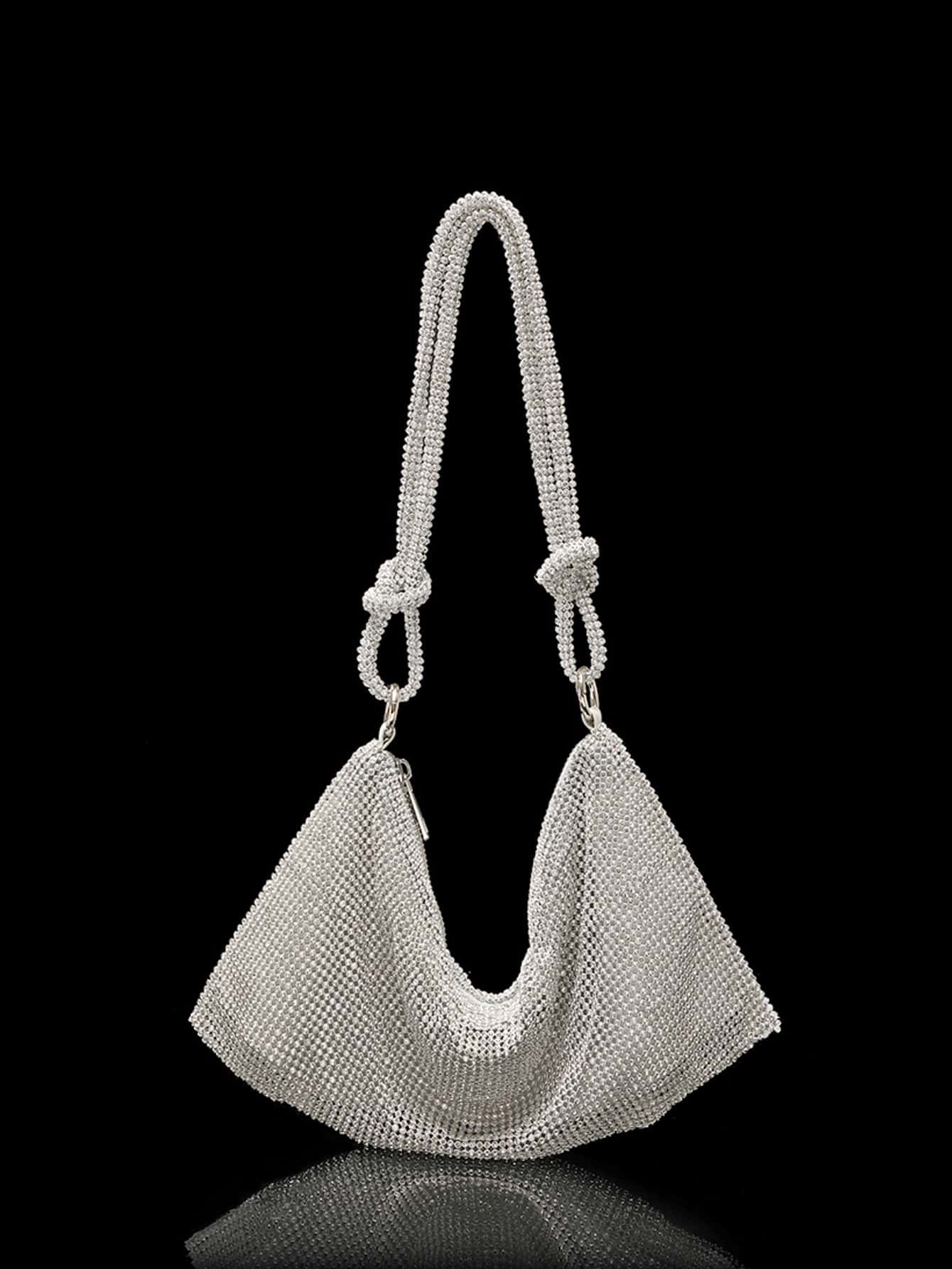 Rhinestone Decor Hobo Bag | SHEIN