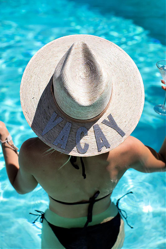 GB ORIGINAL!! "VACAY" Pressed Palm Straw Hat in 2 styles | Glitzy Bella