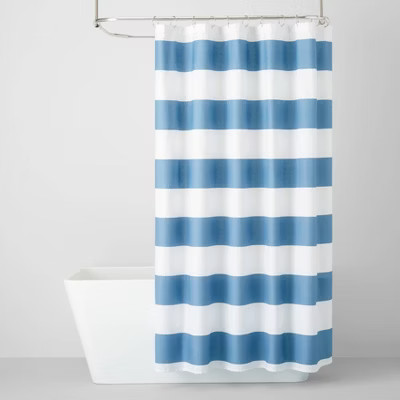 Rugby Stripe Shower Curtain Blue - Pillowfort™ | Target