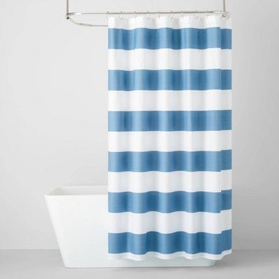 Rugby Stripe Shower Curtain Blue - Pillowfort™ | Target