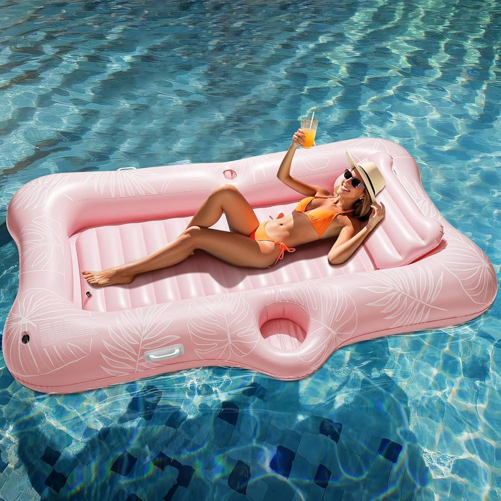 HeySplash Pool Lounger Float for Adult, Inflatable Pool Floats Bed Cooling Contour Lounger Rafts,... | Amazon (US)