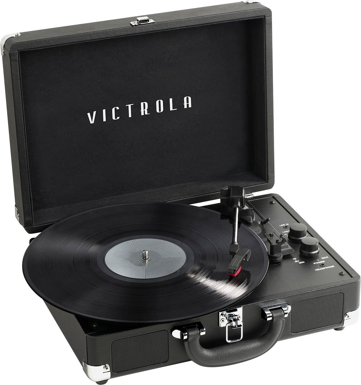 Victrola Journey+ Bluetooth Suitcase Record Player Black VSC-500SB-BLK - Best Buy | Best Buy U.S.