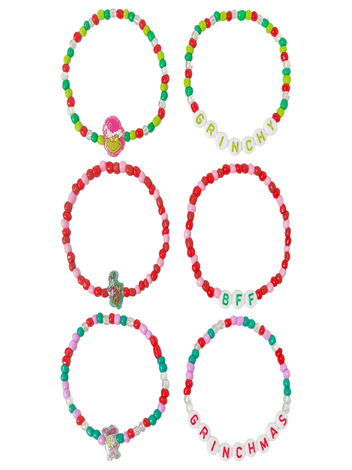 Dr Suess Grinch Friendship Bracelet, 6 Pack, Ages 3+, Multiple Designs | Walmart (US)