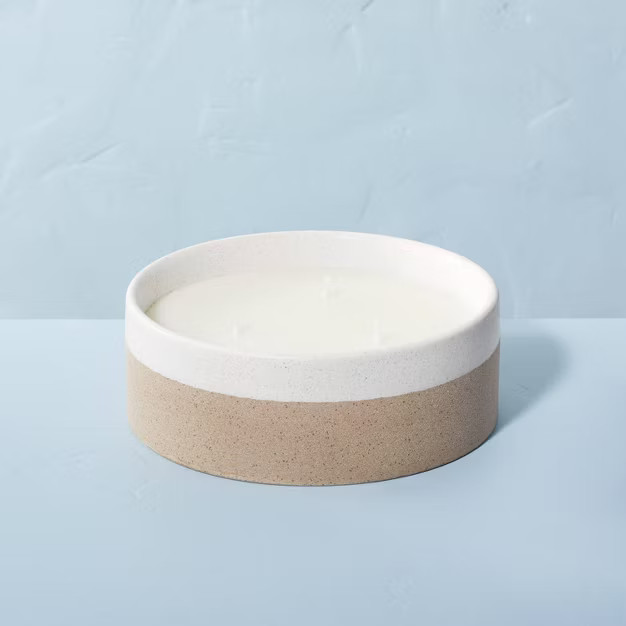 Citronella Ceramic & Raw Clay Two-Tone Candle - Hearth & Hand™ with Magnolia | Target