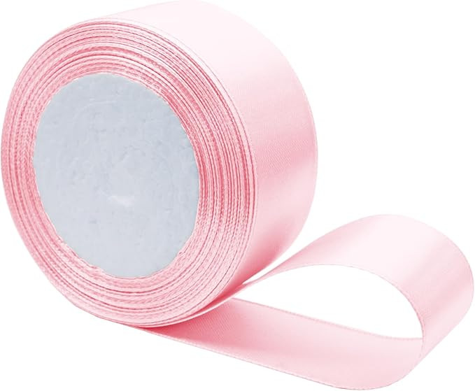 Pink Satin Ribbon 1 Inch x 25 Yards, Wedding Bouquet Ribbon Solid Color Ribbon for Gift Wrapping,... | Amazon (US)
