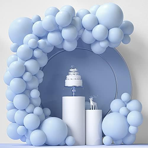 Blue Balloons 84 pcs Light Blue Balloons Garland Arch Kit 5 inch +12 inch +18 inch Pastel Blue Ba... | Amazon (US)