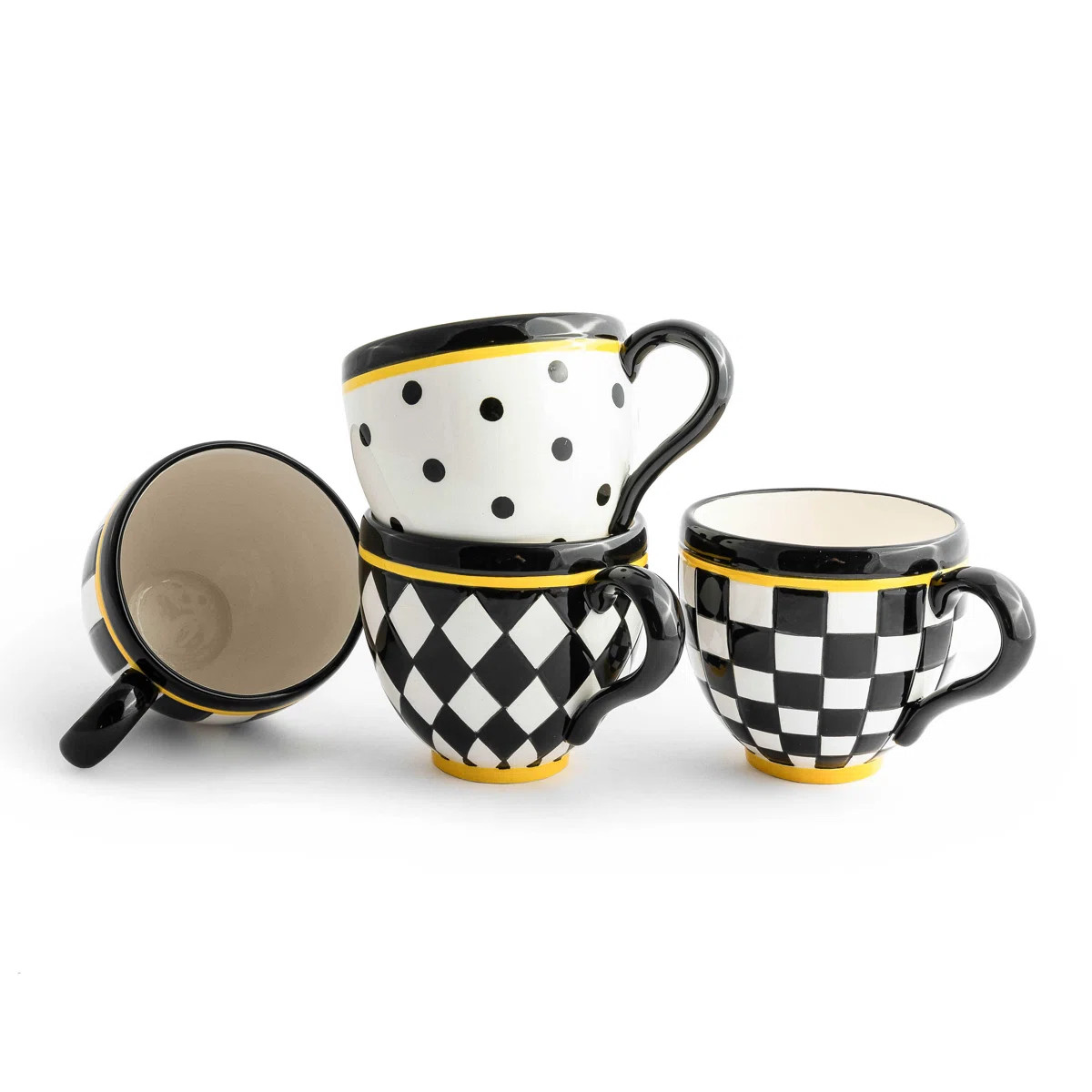 Courtly Check Mugs (Set of 4) | Wayfair North America