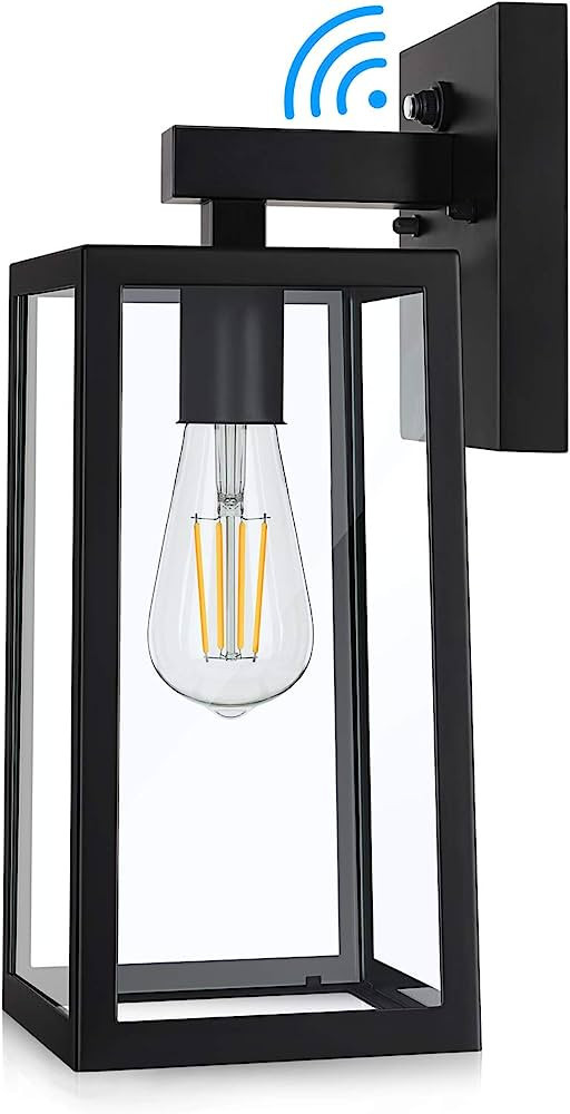 SHINE HAI Dusk to Dawn Sensor Outdoor Wall Sconce, Exterior Wall Lantern Fixture with E26 Base So... | Amazon (US)