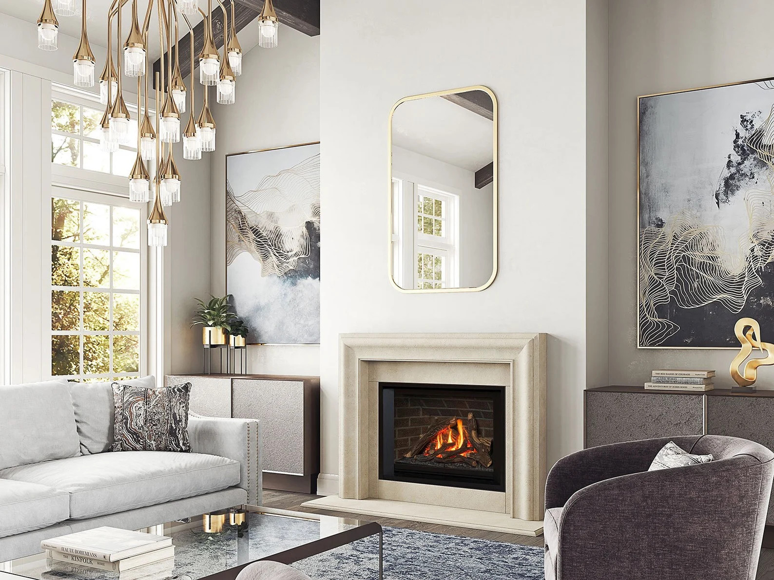 Cast Stone Fireplace Mantel Surround - Picture Frame 4115.7 Open Cast - Etsy | Etsy (US)