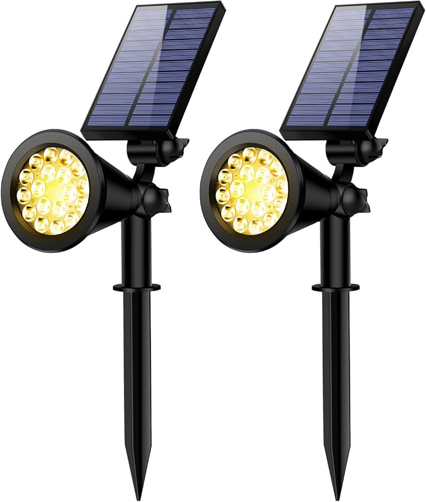 INECOKS 800 Lumens Solar Spot Lights Outdoor,Solar Flood Lights Waterproof Solar Spotlight for Pa... | Amazon (US)