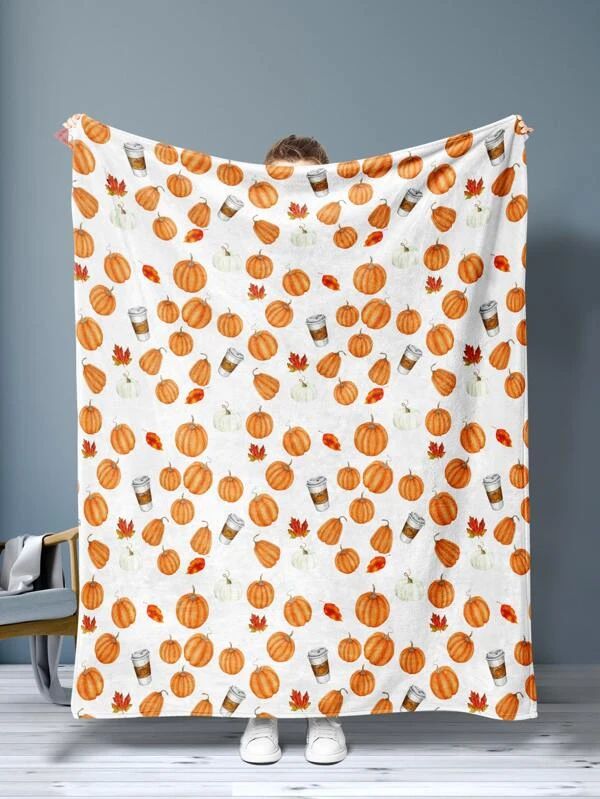 Pumpkin & Cup Pattern Flannel Blanket
   SKU: sh2208096872533234     From US$19.00               ... | SHEIN