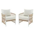 Better Homes & Gardens Lilah 2-Pack Outdoor Wicker Lounge Chair, White | Walmart (US)
