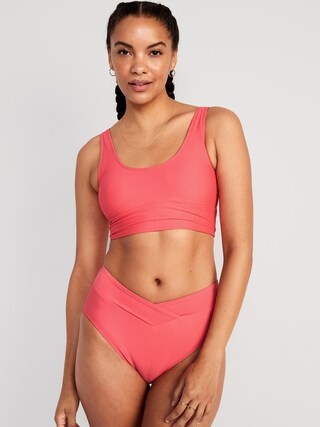 Matching Scoop-Neck Longline Bikini Swim Top for Women | Old Navy (US)