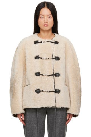 Off-White Lanyard Shearling Jacket | SSENSE