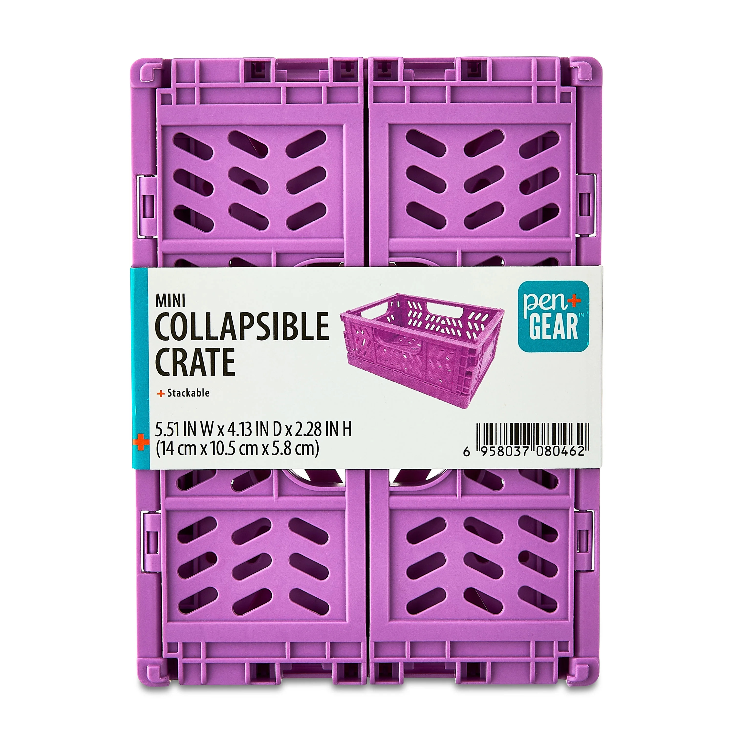 Pen+Gear Mini Collapsible Crate, 5.51" x 4.13" x 2.28", Purple, Plastic Material Desktop Organize... | Walmart (US)