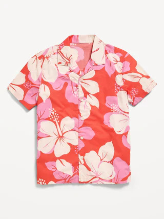 Printed Short-Sleeve Poplin Shirt for Boys | Old Navy (US)