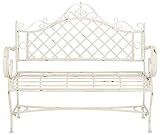 Safavieh PAT5017A Collection Adina Antique White Wrought Iron 51.25" Outdoor Garden Bench | Amazon (US)