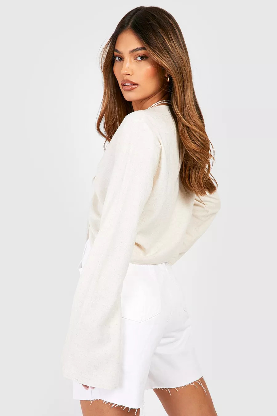 Top noué en lin | Boohoo.com (FR)