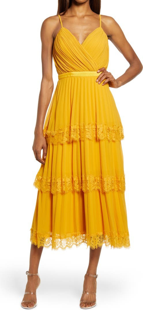 Glance Your Way Pleated Tiered Sleeveless Midi Dress | Nordstrom | Nordstrom