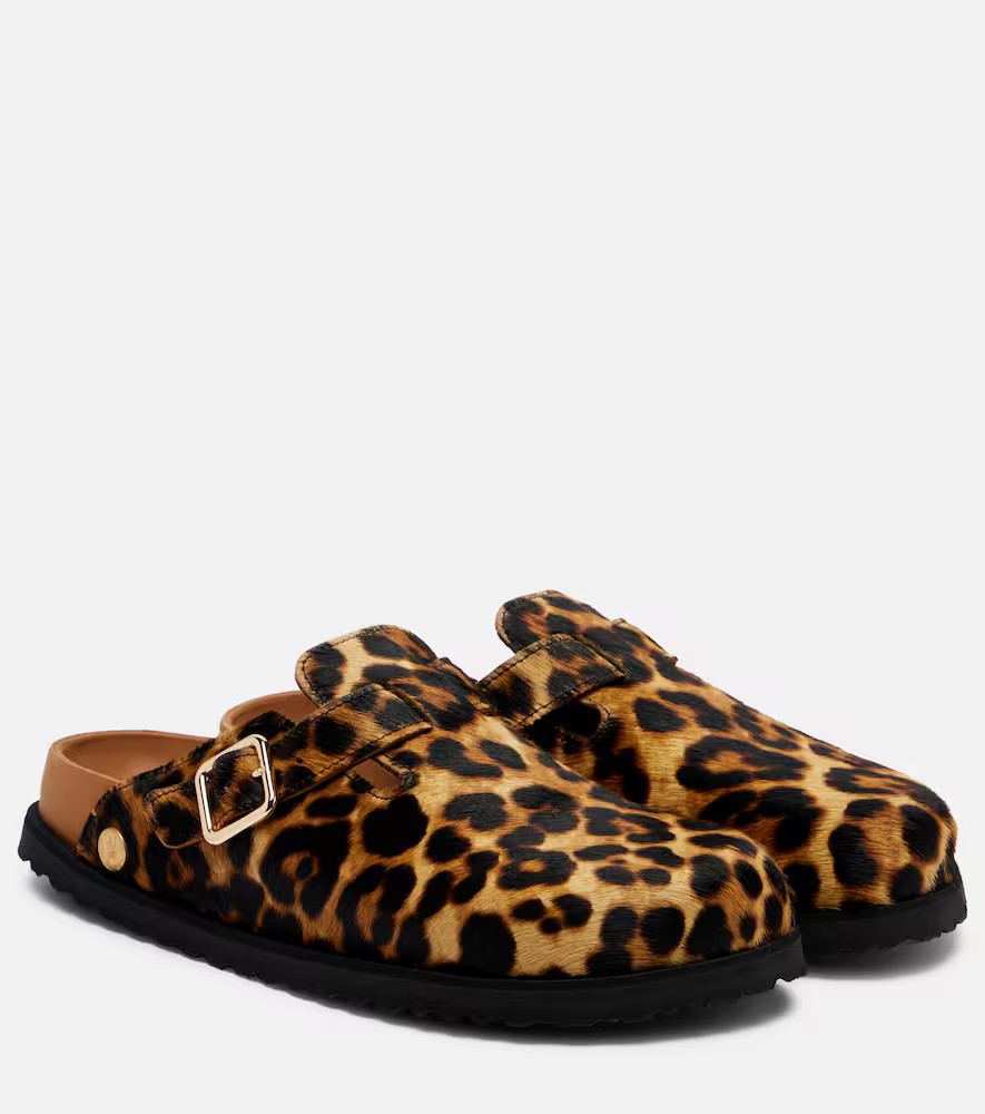 Birkenstock 1774 Boston leopard-print calf hair clogs | Mytheresa (US/CA)