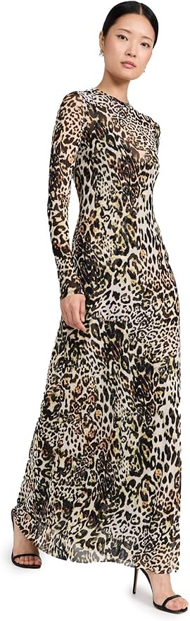 AFRM Women's Paola Crewneck Semi Sheer Dress with Mesh Slip | Amazon (US)